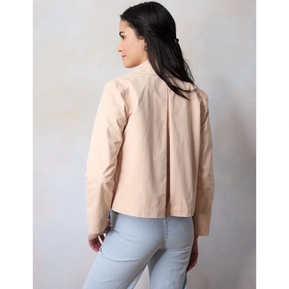 NWT LC Lauren Conrad Short Trench Coat Peach Size M Size XL - Picture 2 of 5